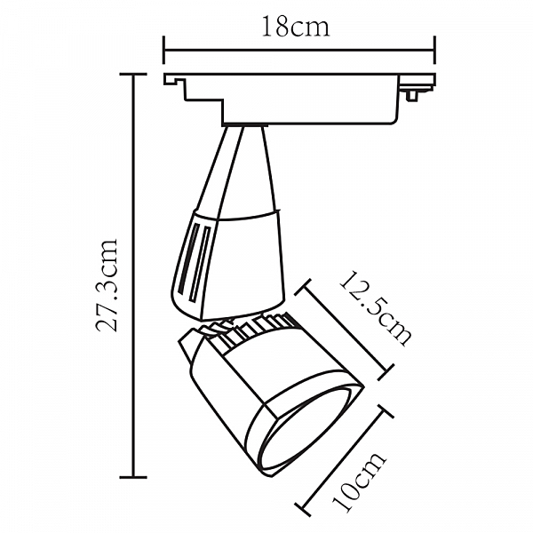 Трековый светильник Arte Lamp Lynx A3830PL-1WH