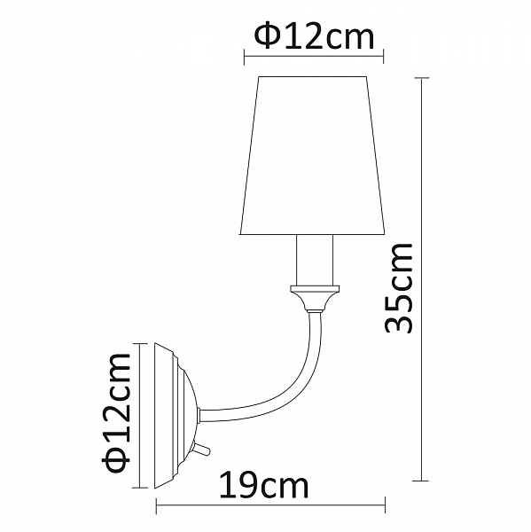Настенное бра Arte Lamp Patricia A9022AP-1CC