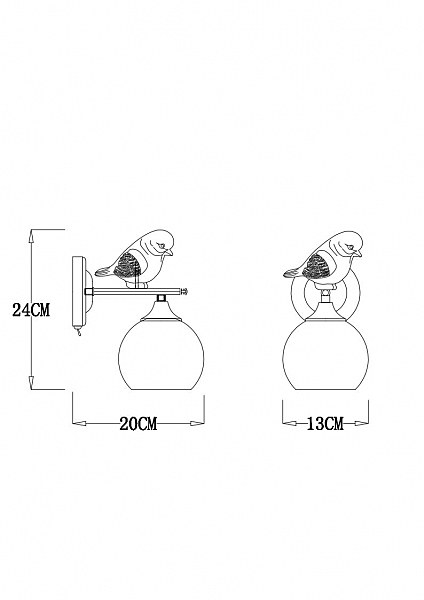 Настенное бра Arte Lamp Gemelli A2150AP-1WG