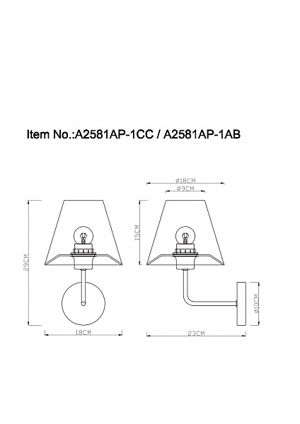 Настенное бра Arte Lamp Elba A2581AP-1AB