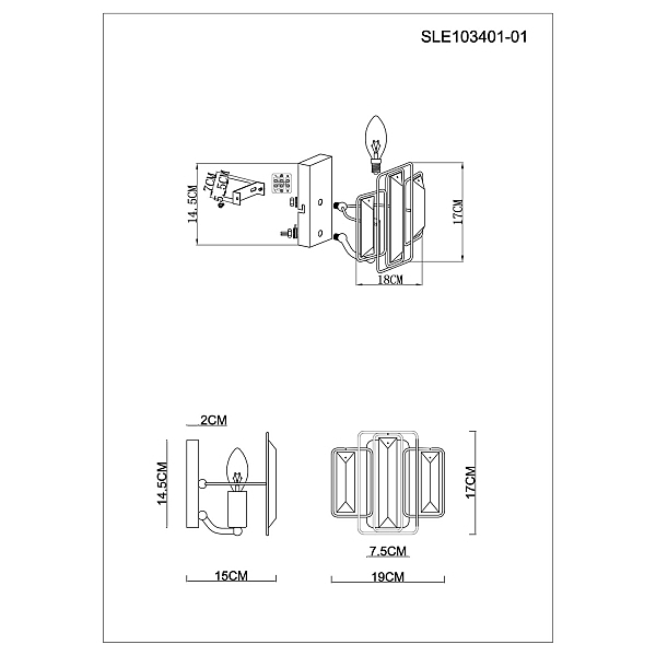 Настенное бра Evoluce Giano SLE103401-01