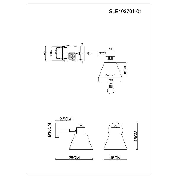 Настенное бра Evoluce Buve SLE103701-01