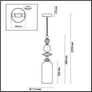 Светильник подвесной Odeon Light EXCLUSIVE Bizet 4855/1