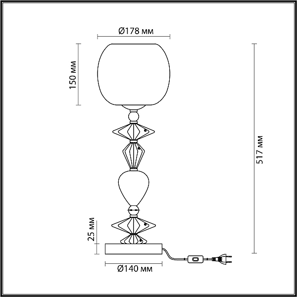 Настольная лампа Odeon Light EXCLUSIVE Bizet 4893/1T