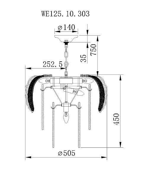 Подвесная люстра Wertmark Alexia WE125.10.303