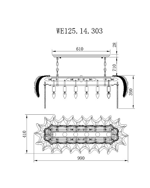 Подвесная люстра Wertmark Alexia WE125.14.303