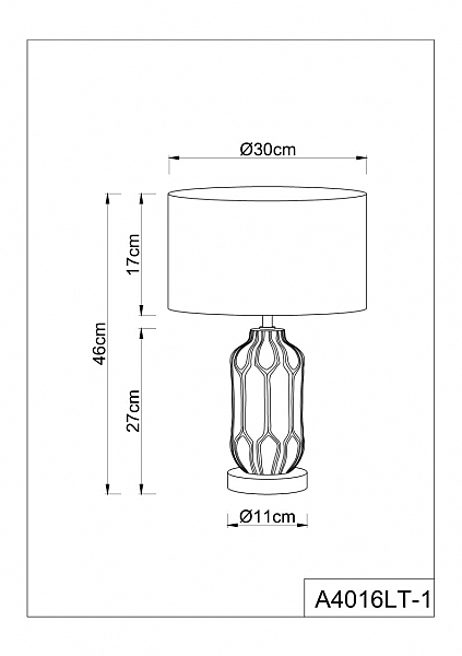 Настольная лампа Arte Lamp Revati A4016LT-1BK
