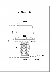 Настольная лампа Arte Lamp Murano A4029LT-1GO