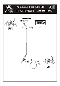 Светильник подвесной Arte Lamp Bolla-Unica A1924SP-1CC