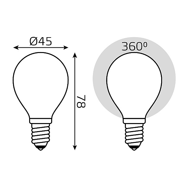 Светодиодная лампа Gauss Filament Шар 105201209