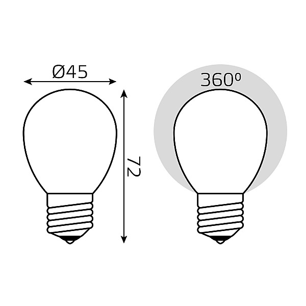 Светодиодная лампа Gauss Filament Шар 105202209