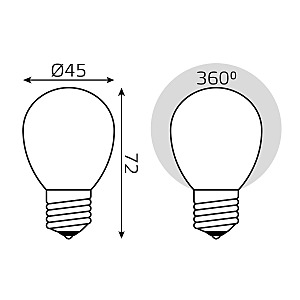 Светодиодная лампа Gauss Filament Шар 105202209