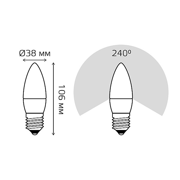 Светодиодная лампа Gauss Elementary Свеча 30210