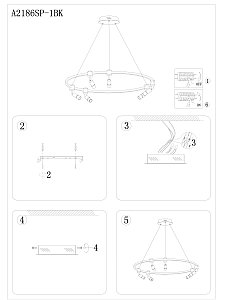 Подвесная люстра Arte Lamp Ring A2186SP-1BK