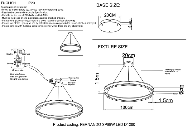 Подвесная люстра Crystal Lux Fortuna FORTUNA SP88W LED D1000 GOLD