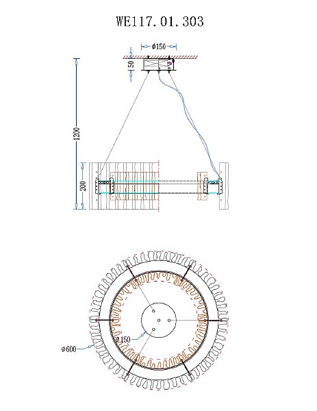 Подвесная люстра Wertmark Patricia WE117.01.303