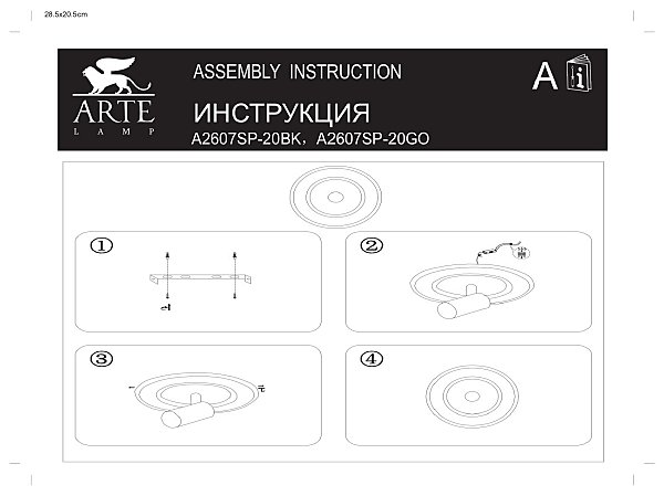 Светильник спот Arte Lamp Tommy A2607AP-20BK