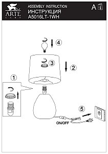 Настольная лампа Arte Lamp Wurren A5016LT-1WH