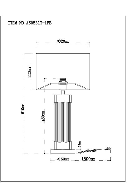 Настольная лампа Arte Lamp Stefania A5053LT-1PB