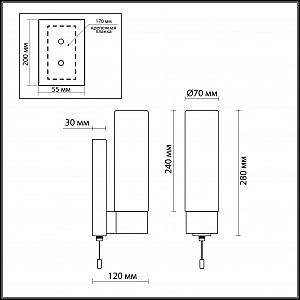 Настенное бра с выключателем Odeon Light Tingi 2660/1W