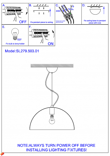 Светильник подвесной ST Luce SL279.503.01