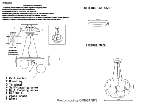 Светильник подвесной Crystal Lux Omega OMEGA SP3