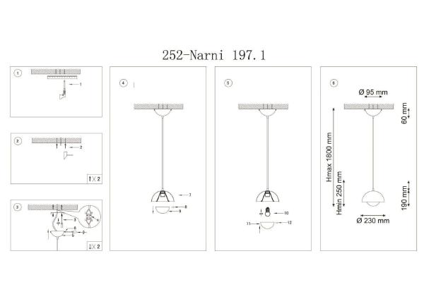 Светильник подвесной Lucia Tucci Narni Narni 197.1 verde