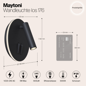 Светильник спот Maytoni ios 176 C176-WL-01-6W-B