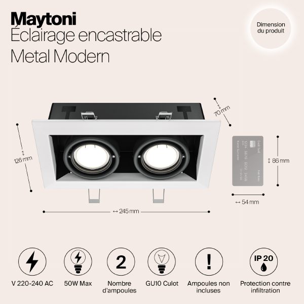 Карданный светильник Maytoni Metal DL008-2-02-W