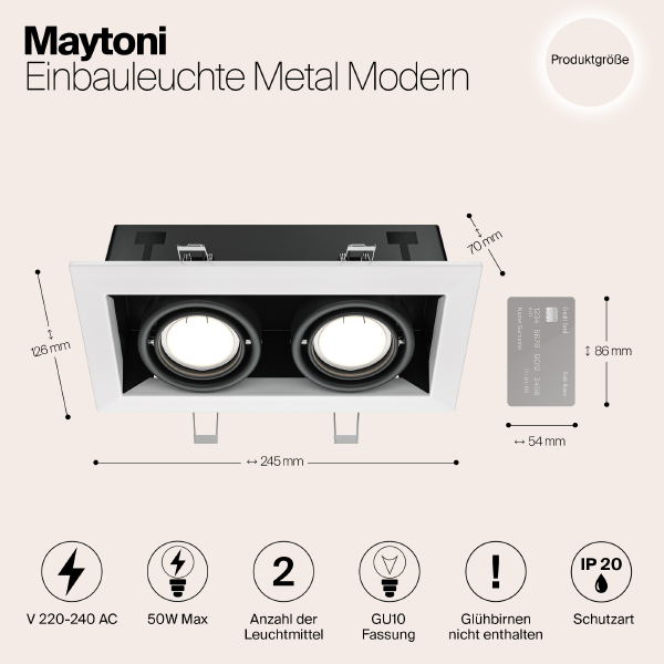 Карданный светильник Maytoni Metal DL008-2-02-W