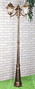 Столб фонарный уличный Elektrostandart Altair Altair F/3 черное золото