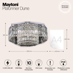 Потолочная хрустальная люстра Maytoni Dune DIA005CL-10CH