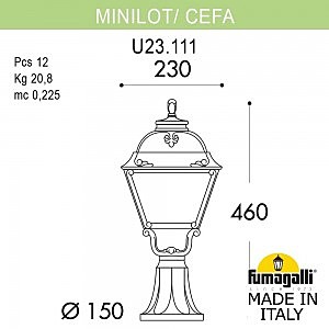 Уличный наземный светильник Fumagalli Cefa U23.111.000.BYF1R