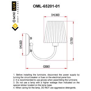 Настенное бра Omnilux Pontinia OML-65201-01