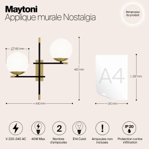 Настенное бра Maytoni Nostalgia MOD050WL-02G