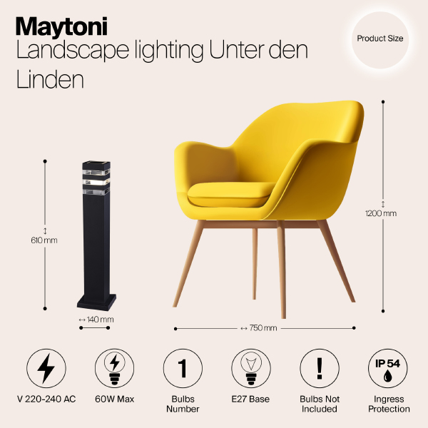 Уличный наземный светильник Maytoni Unter den Linden O578FL-01B