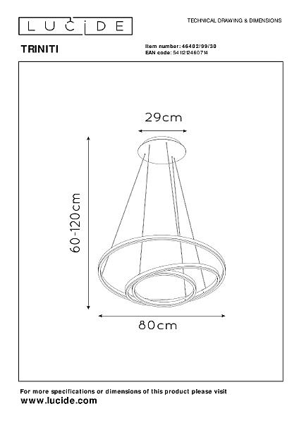 Подвесная люстра Lucide Triniti 46402/99/30