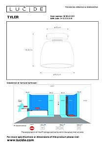 Уличные потолочные Lucide Tyler 30164/01/02