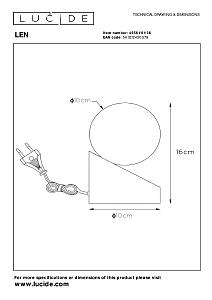 Настольная лампа Lucide Len 45561/01/36