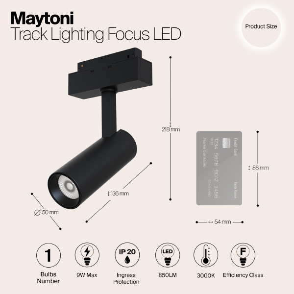 Трековый светильник Maytoni Focus LED Gravity TR019-2-10W3K-B