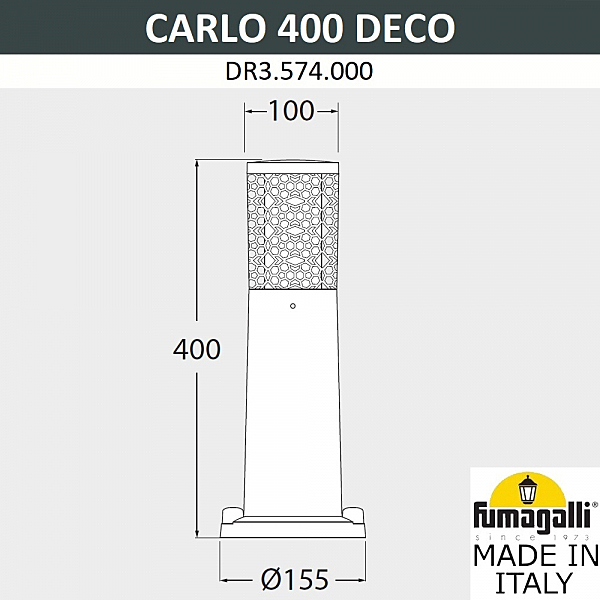Уличный наземный светильник Fumagalli Carlo Deco DR3.574.000.LXU1L