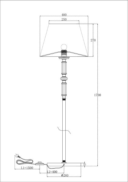 Торшер Maytoni Riverside MOD018FL-01CH