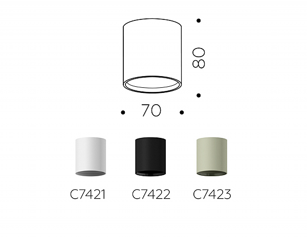 Корпус светильника накладной для насадок D70mm Ambrella Diy Spot C7421