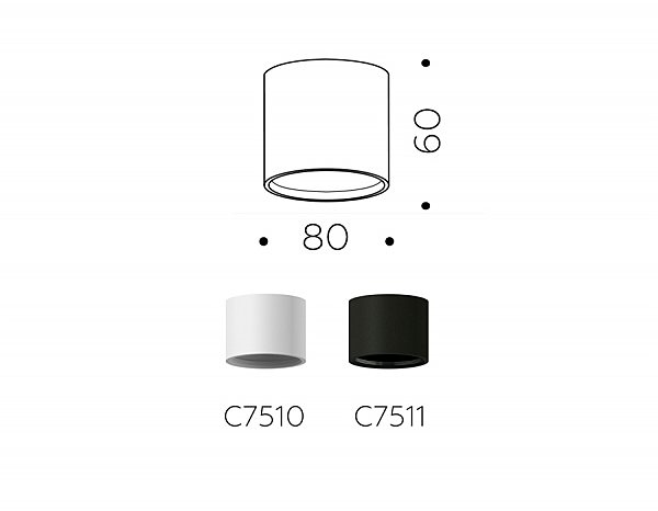 Корпус светильника накладной для насадок D70mm Ambrella Diy Spot C7510