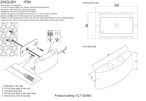 Уличный настенный светильник Crystal Lux Clt 023 CLT 023W2 BL