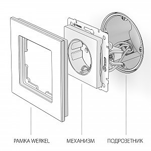 Розетка Werkel W1171009/ Розетка с заземлением (cеребряный рифленый)