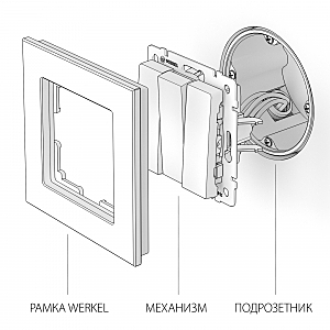 Выключатель Werkel W1130008/ Выключатель трехклавишный (черный матовый)