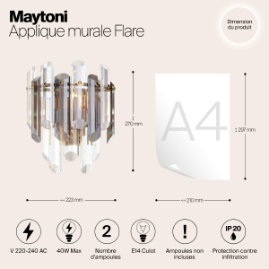 Настенное бра Maytoni Flare DIA200WL-02G