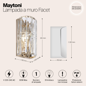 Настенный светильник Maytoni Facet MOD094WL-01G