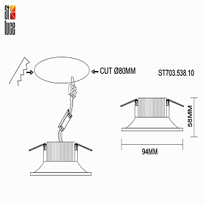 Встраиваемый светильник ST Luce ST703 ST703.538.10